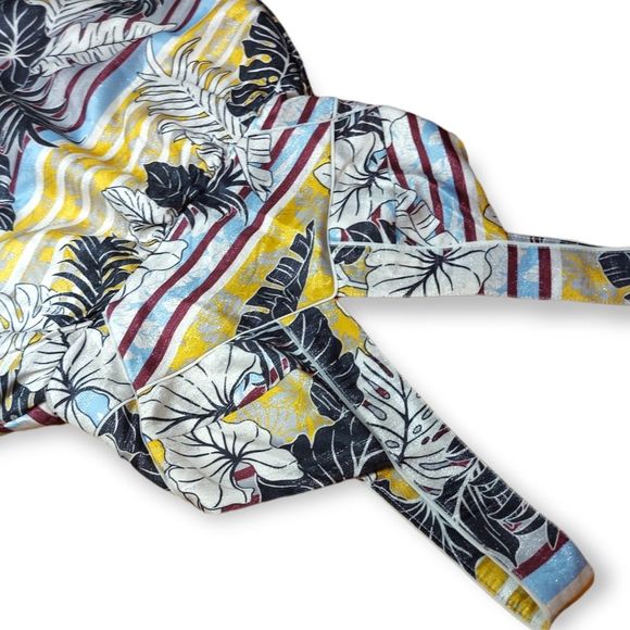 H&M Palm Print Metallic Dress Size 10 - Picture 3 of 10